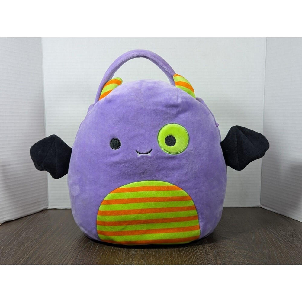 Squishmallow Marvin the Monster Bat Halloween Trick Or Treat Pail Bag Plush